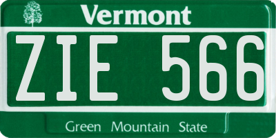 VT license plate ZIE566