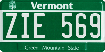 VT license plate ZIE569