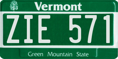 VT license plate ZIE571