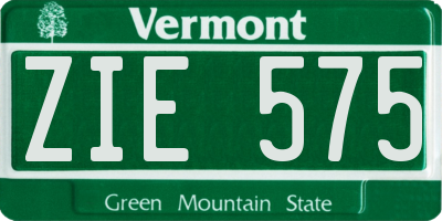 VT license plate ZIE575