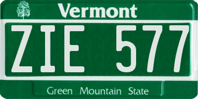 VT license plate ZIE577