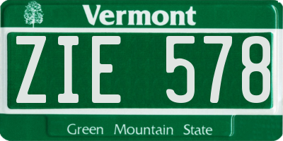 VT license plate ZIE578