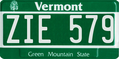 VT license plate ZIE579