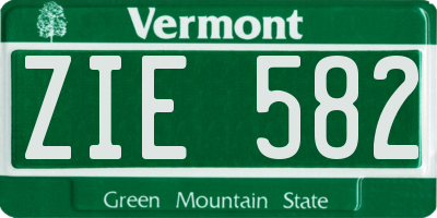 VT license plate ZIE582