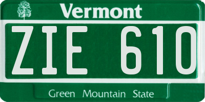 VT license plate ZIE610