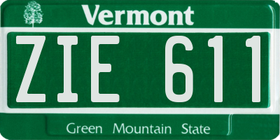 VT license plate ZIE611