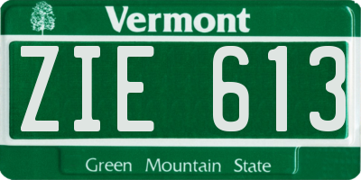 VT license plate ZIE613