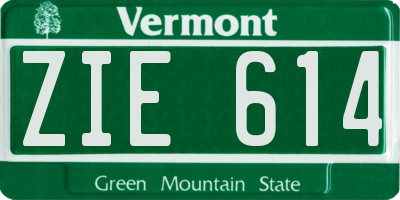 VT license plate ZIE614