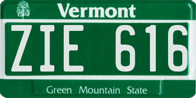 VT license plate ZIE616