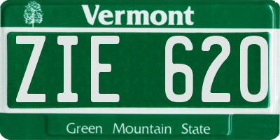 VT license plate ZIE620