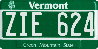 VT license plate ZIE624