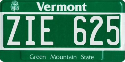 VT license plate ZIE625