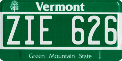 VT license plate ZIE626