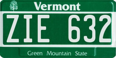 VT license plate ZIE632