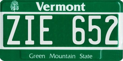 VT license plate ZIE652