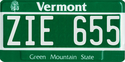 VT license plate ZIE655