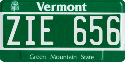 VT license plate ZIE656