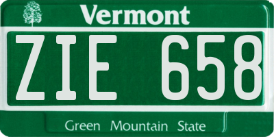VT license plate ZIE658
