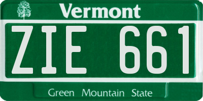 VT license plate ZIE661