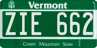 VT license plate ZIE662