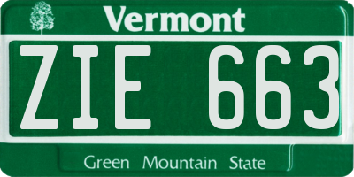 VT license plate ZIE663