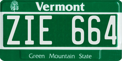 VT license plate ZIE664