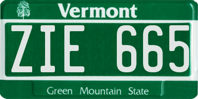 VT license plate ZIE665