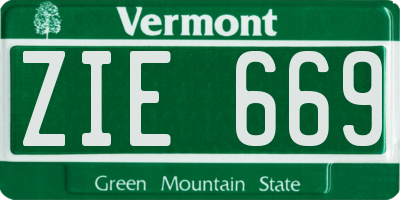 VT license plate ZIE669
