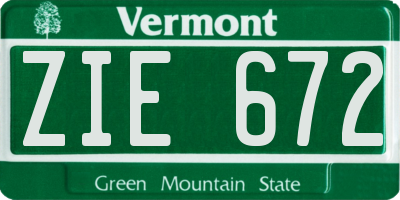 VT license plate ZIE672