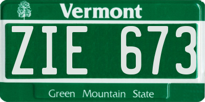VT license plate ZIE673