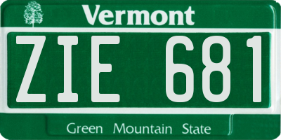 VT license plate ZIE681