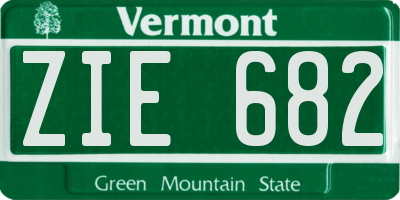 VT license plate ZIE682