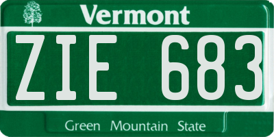 VT license plate ZIE683