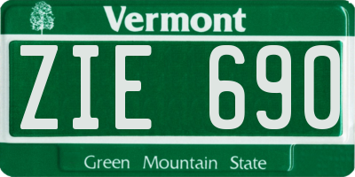 VT license plate ZIE690