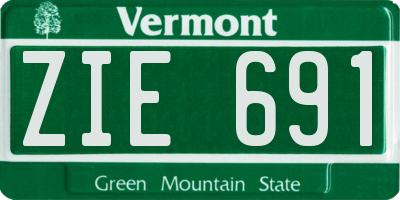 VT license plate ZIE691