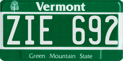 VT license plate ZIE692