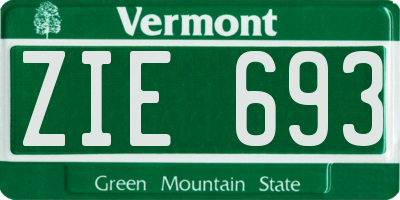 VT license plate ZIE693