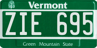 VT license plate ZIE695