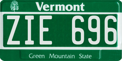 VT license plate ZIE696