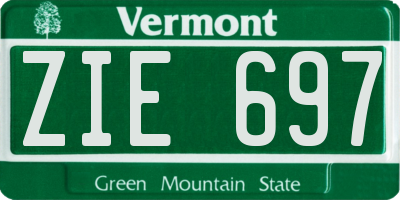 VT license plate ZIE697
