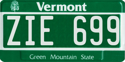 VT license plate ZIE699