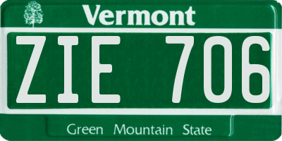 VT license plate ZIE706