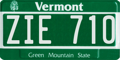 VT license plate ZIE710