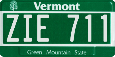 VT license plate ZIE711