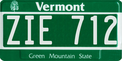 VT license plate ZIE712