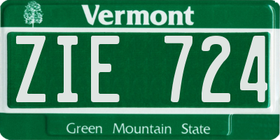 VT license plate ZIE724