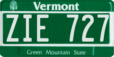 VT license plate ZIE727