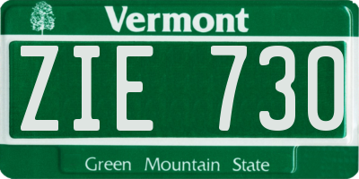 VT license plate ZIE730