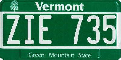 VT license plate ZIE735