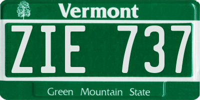 VT license plate ZIE737